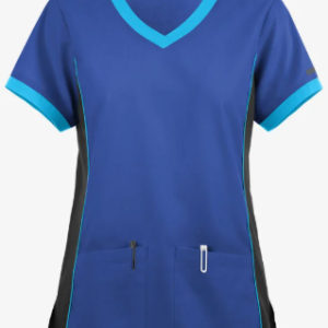 Blusa Butter Soft UA Color block, cuello V, Scrub Top, Mujer
