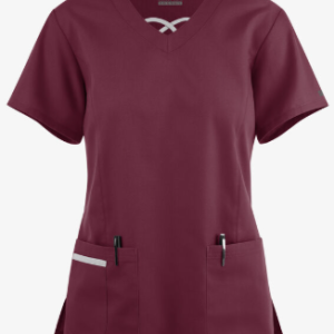 Blusa Medica Butter soft con cuello entrecruzado con 3 bolsillos, mujer, Antifluido