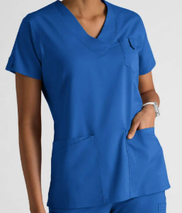 Blusa Medica UA Butter Soft Strech cuello V, 5 bolsillos, Mujer