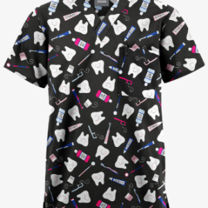 Blusa Medica Unisex estampada Butter Soft cuello V, 2 Bolsillos, , Hombre, Antifluido