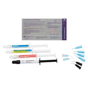 KIT PREPARACION  PORCELANA  4 JERINGAS 1.2 ML X.2 ( 1 GEL BRABADOR, 1 PROTECTOR DE TEJIDOS BLANDOS, 1 AGENTE SECANTE, 1 MEJORADOR DE LA ADHESION)