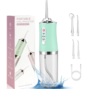 Irrigador bucal electrónico portátil con 4 boquillas VERDE